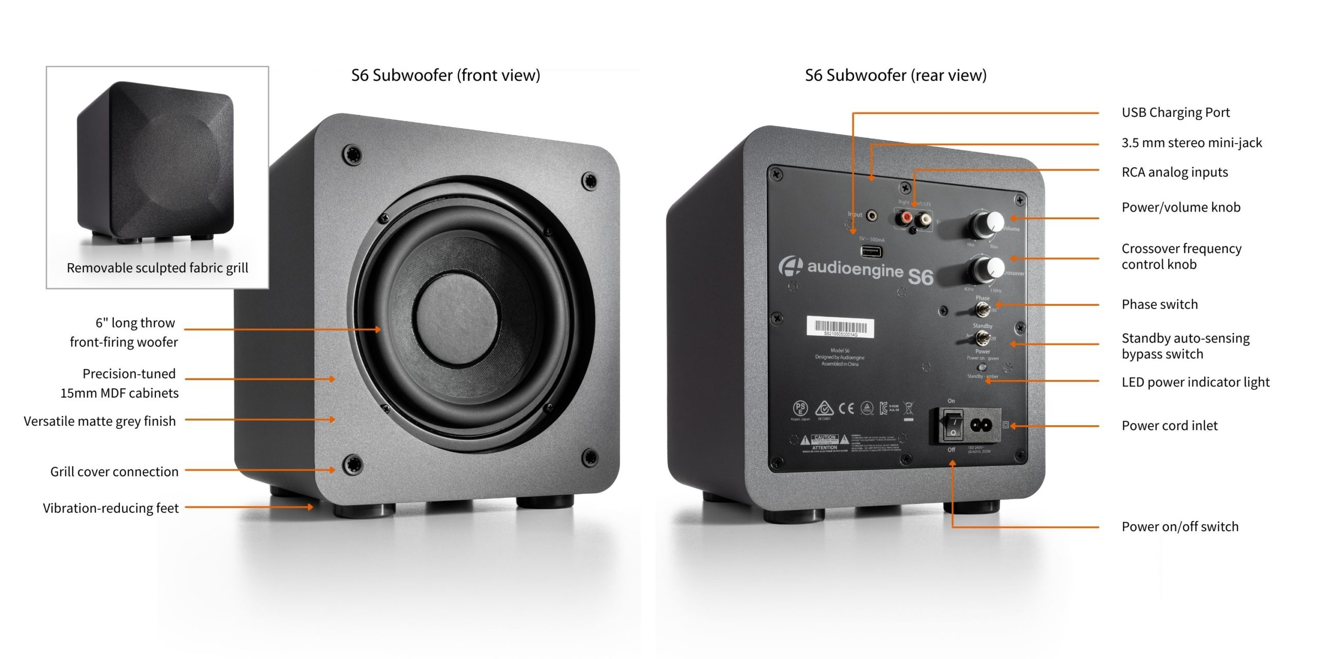 Audioengine S6 Powered Subwoofer