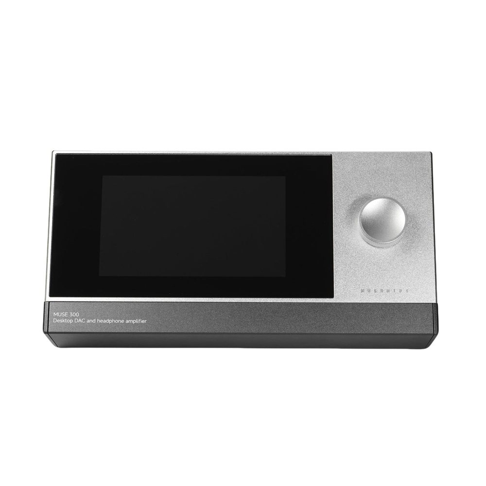 The Muse 300 from the front, with the 5-inch screen and knob. Photo: Muse HiFi.