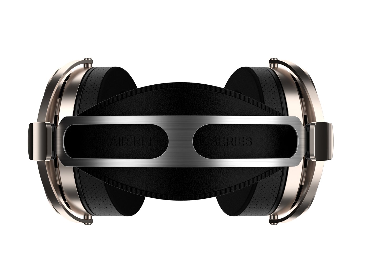 The metal headband and earpads from above. Photo: Aune.
