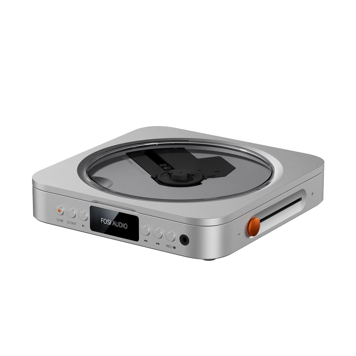 The Merak with its transparent top-loading lid and front controls. Photo: Fosi Audio.