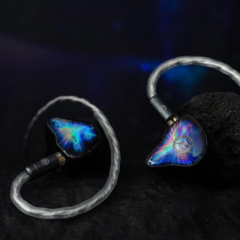 Nebula pair with the silver-plated cable attached. Photo: Juzear Audio.