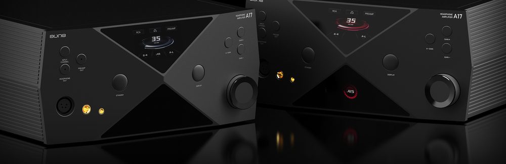 Headphone outputs and the current and gain controls. Photo: Aune.