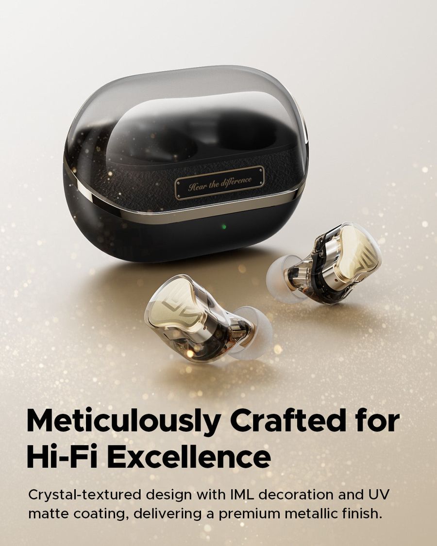 The textured finish on the shells. Photo: SoundPEATS.